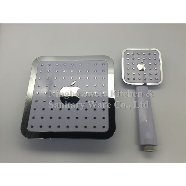 Chrome plating single flow shower head hand shower set overhead shower rain