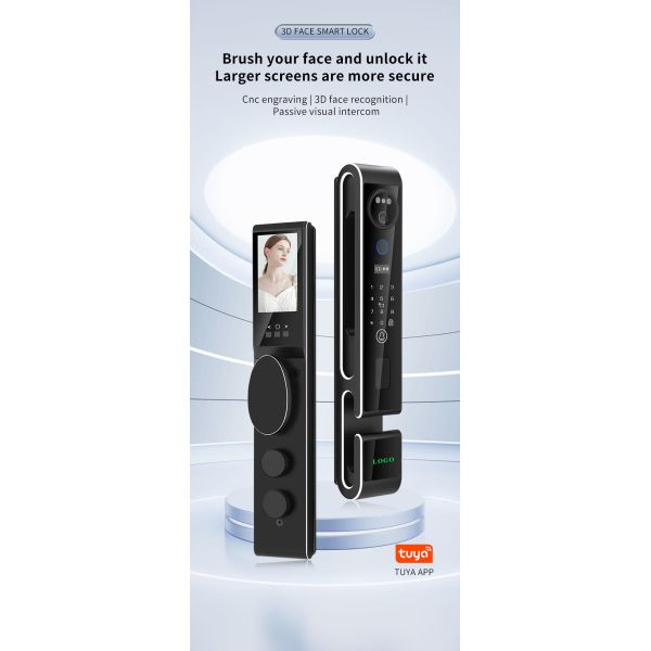 3D Fully Automatic Tuya Smart Door Lock with Multiple Unlock Methods and Language Support