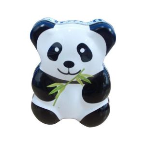 Baby Panda Tin Candy Containers , Irregular Tinplate Candy Metal Box