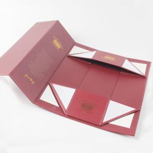 Custom Logo Rigid Paper Cardboard Magnetic Folding Close Single Wine Box