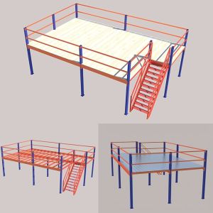 SGS Storage Mezzanine Platforms 2500KG Platform Steel Structure For Bicycle