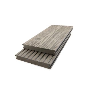 Olive Green Cracking Prevention Solid Floor Deck Outdoor Anti Slip Wpc Plank