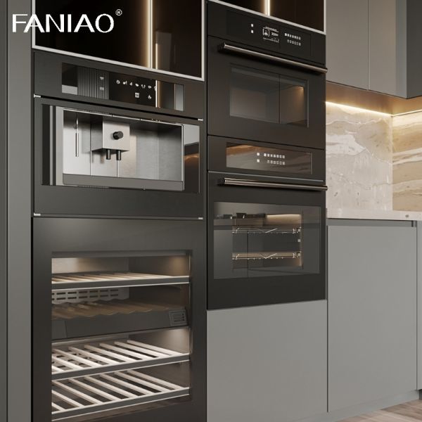 Particleboard MDF Plywood Solid Wood With Acyclic Lacquer Matt High Glossy PVC PET Melamine Finished Kitchen Cabinet