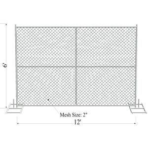Wholesale 1½&quot;(38mm) 1⅗&quot;(40mm) 1⅝&quot;(42mm) 1⅞&quot; tubing 6'x12' cross brace 16 ga thickness mesh 2¼&quot;x2¼&quot;(57mmx57mm) temporary fence from china suppliers