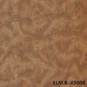 Recon Wood Veneer Of Elm Burl ELM.B-X5008 Ring Grain Brown Color 0.13-0.35mm