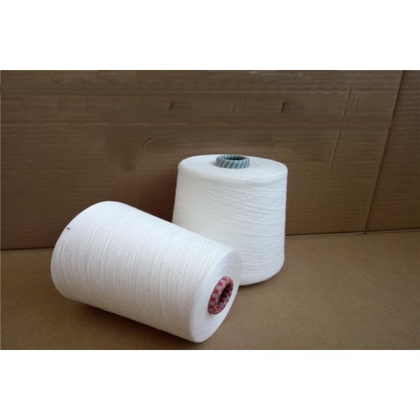 Virgin Polyester Staple Spun Yarn Raw White Ne 30 / 1 Polyester Spun Yarn
