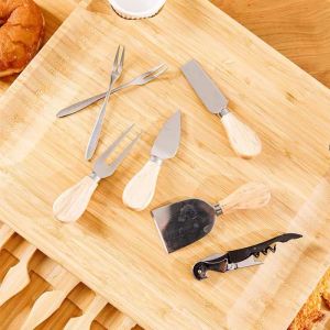 Customized Logo Acceptable Bamboo Charcuterie Cheese Board With Hidden Knife Set