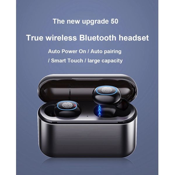 Binaural Tws Headphone Waterproof Earbuds Headphones Tws Touch Control Wireless Bluetooth Earphones Mini Earbuds 2600mAh Charging Box Earpieces