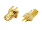 SMA Female Jack 50 OHM RF Coaxial Connectors Through Hole PCB Mount Right Angle