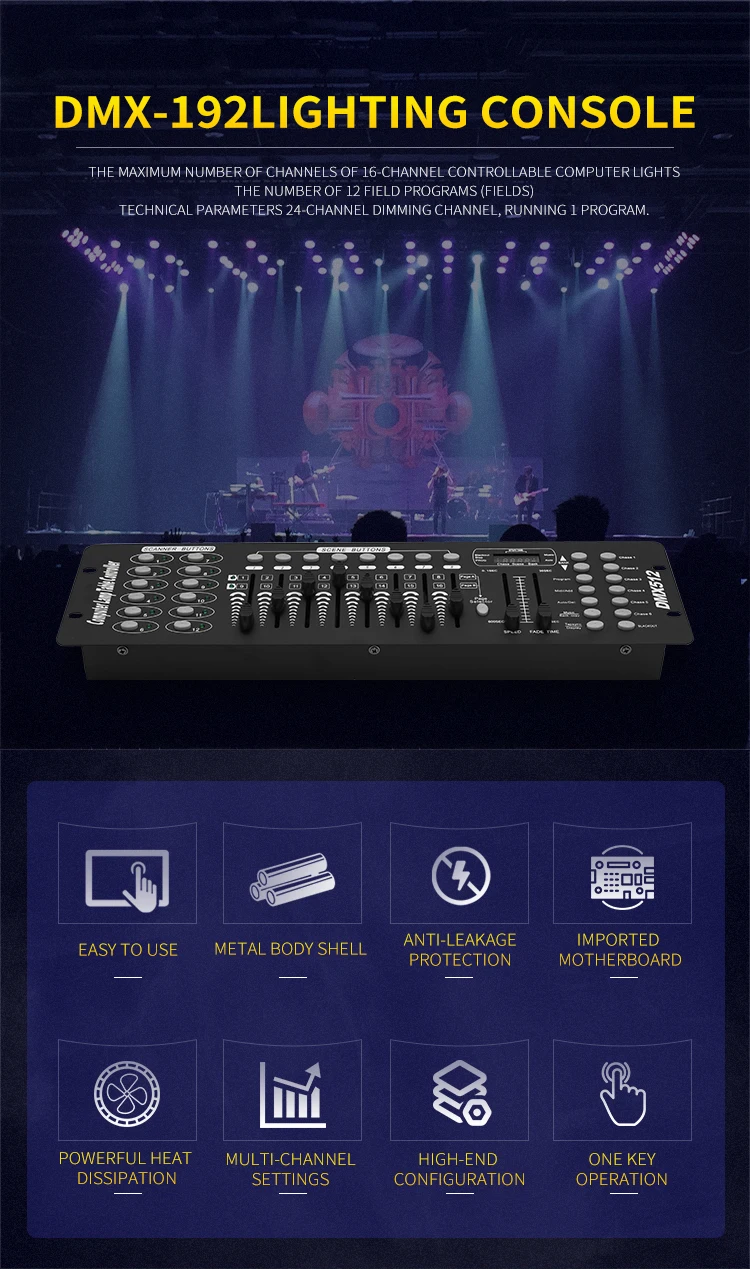 240 Mini Console 192 Channel DMX Controller DMX 512 Light Dimmer Controller