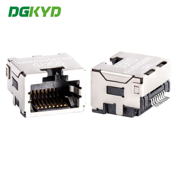 China Custom Shield 8p8c SMD Rj45 Keystone Jack , Extra Low Profile Ethernet Connector KRJ-85A85MMNL on sale China Custom Shield 8p8c SMD Rj45 Keystone Jack , Extra Low Profile Ethernet Connector KRJ-85A85MMNL on sale