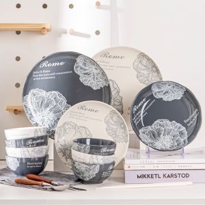 Wholesale Ceramic Dinner Set 72 Pcs Porcelain Dinnerware Jogo De Jantar Tableware 2024 Design Rome from china suppliers