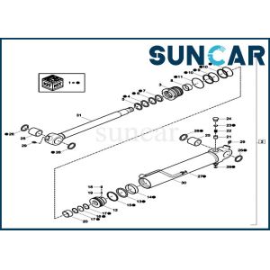 Wholesale XKCC-00528 XKCC00528 Dipper Cylinder Seal Kit Fits Mini Crawler Excavator CASE CX18C from china suppliers