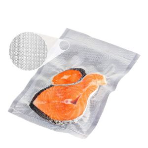 China Zipper Embossed Plastic Heat Seal Food Bags Bidirectional Pattern Vacuum on sale