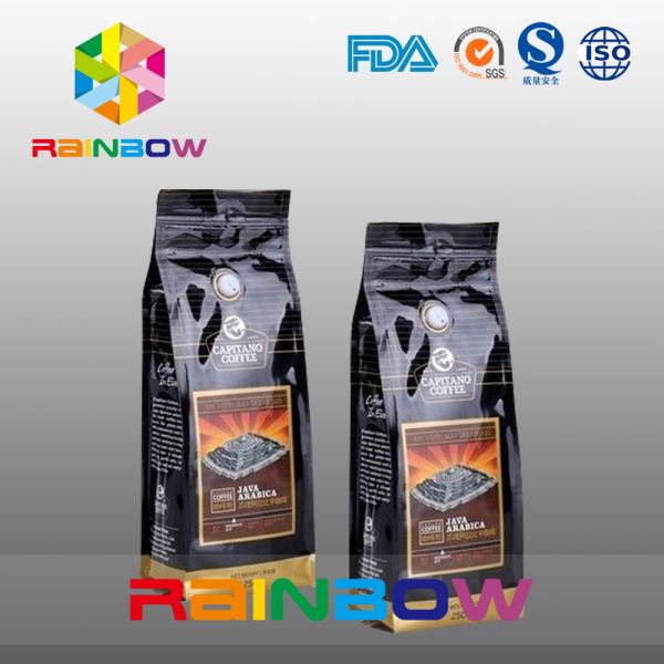 Custom Printed Flat Bottom Plastic Bags , Quad Seal Block Bottom Bag With Clear Window