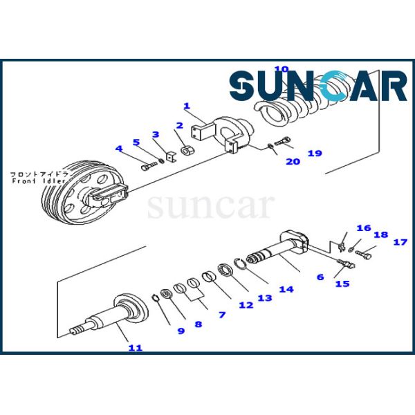 Komatsu Parts 20Y-30-47120 Cylinder Track Adjust Seal Kit Fits PC210-10 Excavator