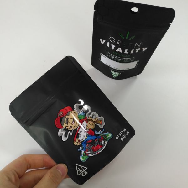 Matte Black Package Stand Up Pouch Aluminum Foil Packaging sour patch Zip Lock Bag