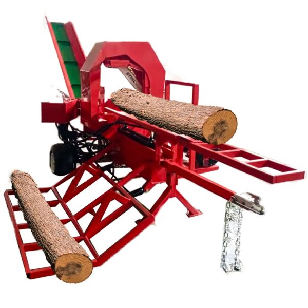 Log Sawing Firewood Processor Machine With Big Circular Saw Log Splitter Log