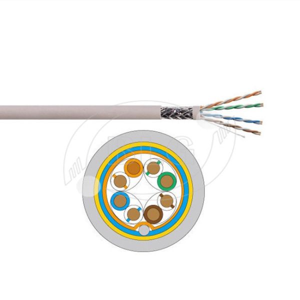 SFTP Cat5e Lan Cable Braiding Shielded Ethernet 24AWG CU CCAG CCA Wire HDPE Insulation