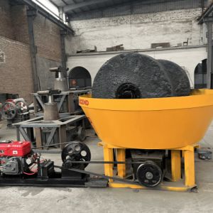 Double Rollers Wet Pan Mill 1100 1200 Model Gold Powder Making Machine With 400