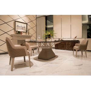 Modern Deluxe Dining Set Royal High Gloss 6 Seater Dining Table Set W001D1E