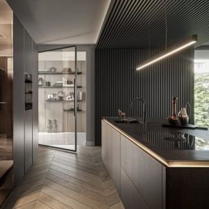 Custom Modern Flat-Pack 3D Kitchen Cabinets Free Shipping High-Rise Architect