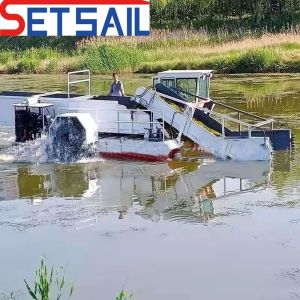 Wholesale Set Sail Water Weed Harvesting Vessel with Conveyor Belt and Storage Cabin 30 Day Refund from china suppliers