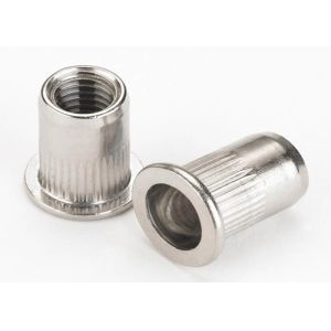 M8 M10 M12 Passivate Plain SS304 316 316L Knurled Flat Head Rivet Nut