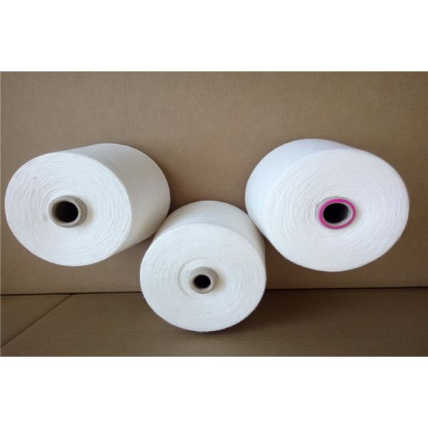 Virgin Polyester Staple Spun Yarn Raw White Ne 30 / 1 Polyester Spun Yarn