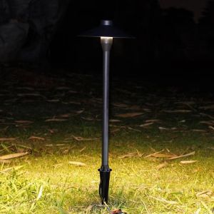 7w Bollard Led Path Light , Black Landscape Lights EMC Approved