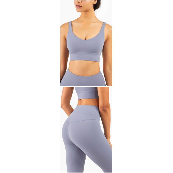 220gsm Buttery Soft Squatproof Interlock Yoga Activewear Sets Workout Sports Bra And Legging Manufacturer