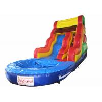 China Best sale rainbow inflatable water slide bright colour inflatable slide with pool for sale