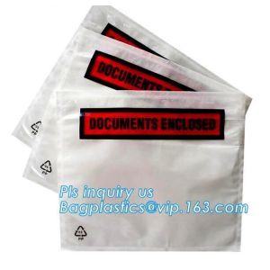 China supplier self adhesive water proof clear packing list envelope, Poly