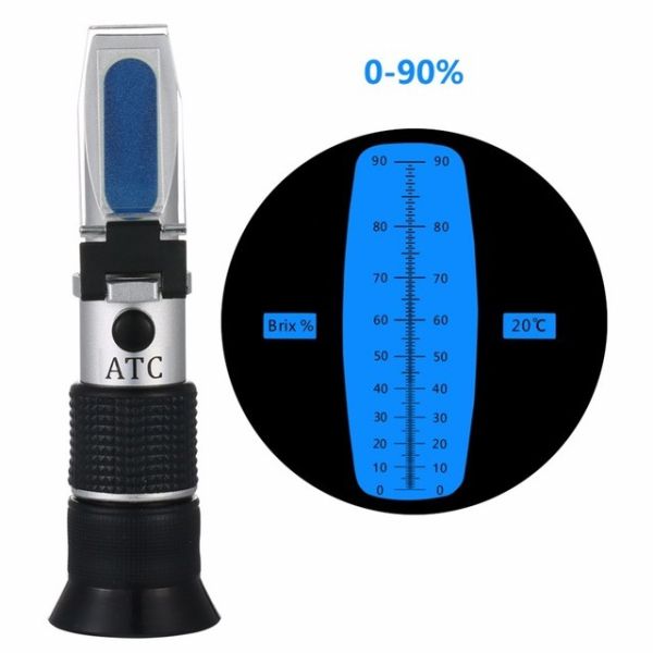 Handheld Wide-range 0-90% Brix Refractometer Honey Sugar Content Specific