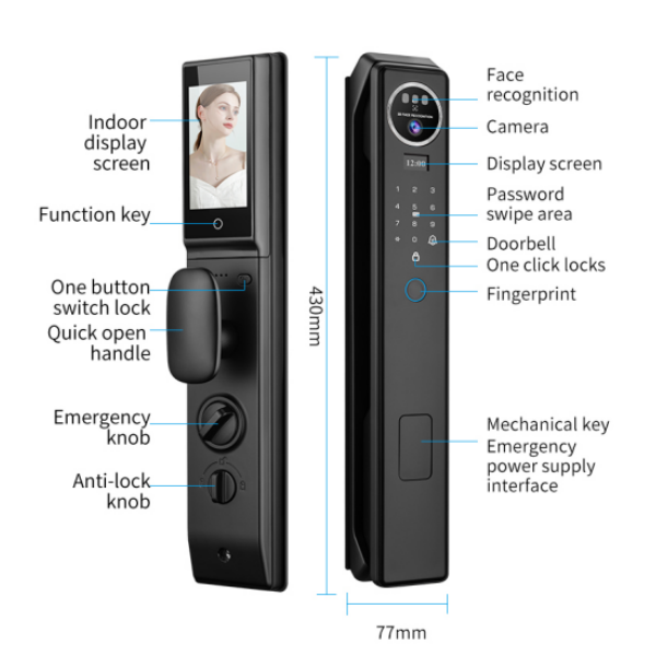 Qleung S959MAX Automatic Smart Door Lock with Video Calling Intercom and Tuya Remote Control