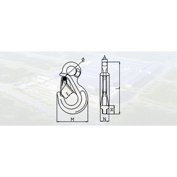 SLR847-EYE SLING HOOK WITH LATCH
