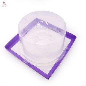 Custom Printed Cardboard Paper Boxes Purple Colored Cake Packaging Box with