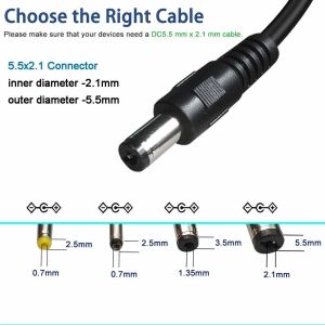 USB A Male to DC5521 Barrel Connector Cable 1m PVC Jacket