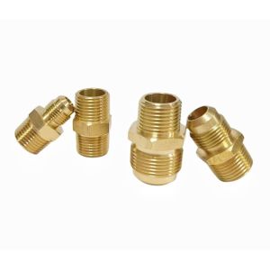 All Size Brass Threaded Pipe Fittings Hex Adapter With NPT Thread