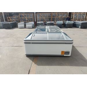 2.1m Glass Top Supermarket Island Freezer With DC Inverter Compressor