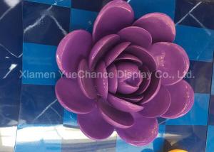 Wholesale Custom Purple Color Giant Fiberglass Statues , Resin Artificial Flower Easy Cleaning from china suppliers