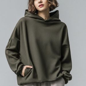 Wholesale Cotton Women'S Hoodies Sweatshirts Drop Shoulder Pullover Design ODM/OEM from china suppliers