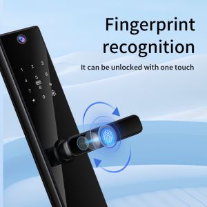 S819-2MAX Digital Lock with Camera Video Intercom Fingerprint Code Key Card Tuya
