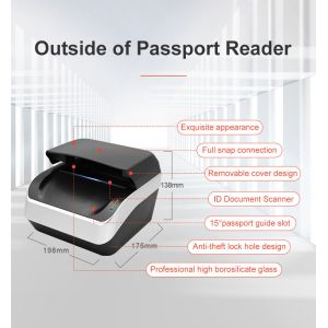 OCR Passport Scanner Sinocecu QR1000 I for Auto-Detect and Scan Support ICAO Doc