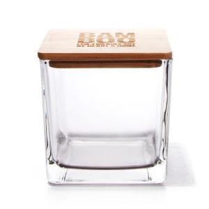China Embossed Clear Glass Candle Jars Rectangle 4oz 6oz 8oz 10oz 12oz on sale