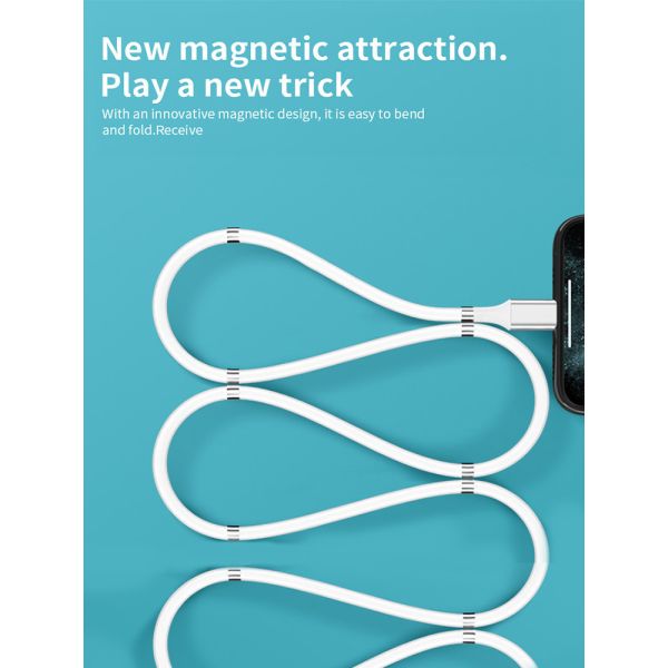 TPE 2M Fast Charging Magnetic USB C Cable Self Winding
