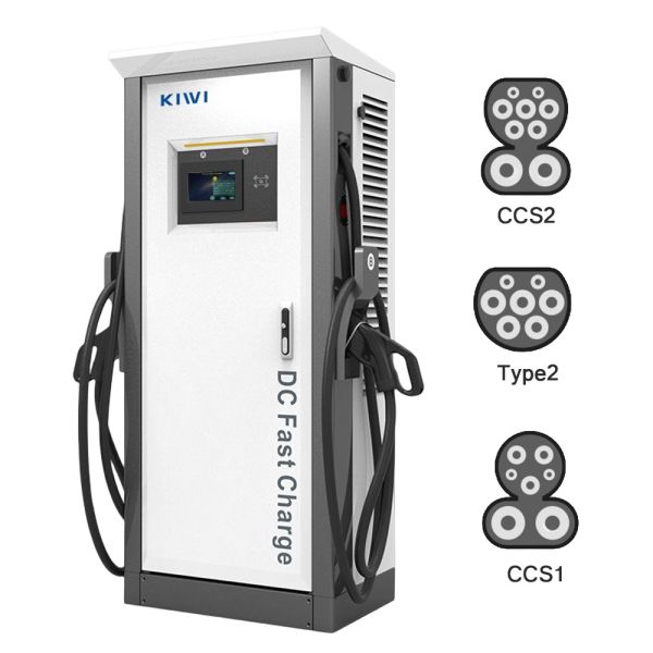 60KW DC CCS2 CHAdeMO Type2 OCPP1.6 Electric Car Charger for Fast Charging 200V