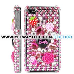 Cute Diamond Rhinestone Bling Hard Case for iPhone 4 / 4S (Pink)