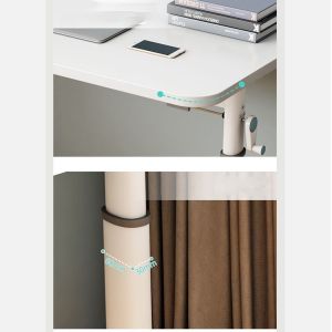 Adjustable Height White Wooden Computer Coffee Table for Recording Studio