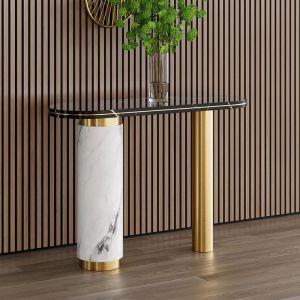 Brass Marble Console Table With Storage Narrow Console Table Marble Top
